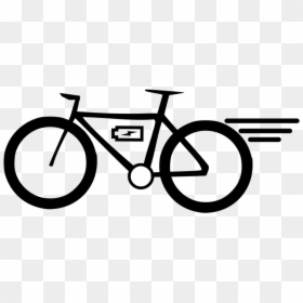 Line Art,cycling,bicycle Handlebar - Electric Bike Clipart Transparent, HD Png Download - bike lane png