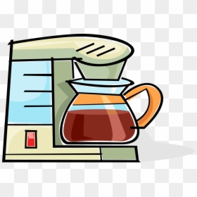 Vector Illustration Of Kitchen Coffee Pot, Coffeemaker, - Coffee Pot Clipart Png, Transparent Png - coffee pot png