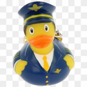 Lilalu Quietscheente Schlüsselanhänger Pilot Frontansicht - Duck, HD Png Download - pilot hat png