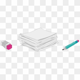 Drawing Supplies Pen Pencil Paper Eraser, HD Png Download - pencil and paper png