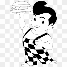 Transparent Boy Scout Clipart Black And White - Bob's Big Boy, HD Png Download - boy standing png