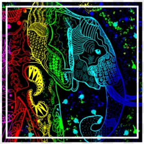 Digital Rainbow On Black Background, HD Png Download - rainbow splatter png