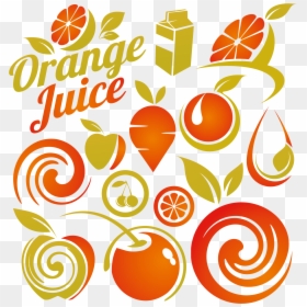 Juice Organic Food Fruit Vegetable - Creative Orange Juice Logo Design, HD Png Download - vegetable silhouette png