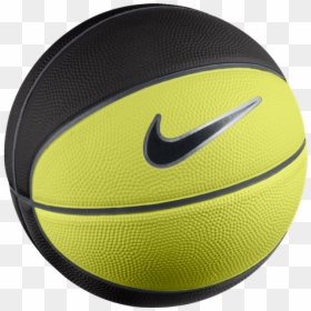 Swoosh Mini Basketball Nike Swoosh Mini Basketball - Black And Yellow Nike Basketball Ball, HD Png Download - basketballs png