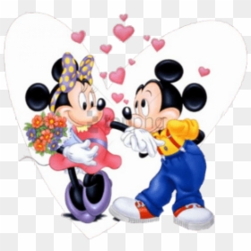 Cartoon,clip Cartoon,art - Mickey Mouse & Minnie Mouse Png, Transparent Png - animated heart png