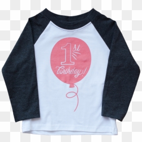 First Birthday In Coral Raglan Tee - Long-sleeved T-shirt, HD Png Download - first birthday png