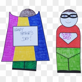 Father’s Day Stick Puppet Craft - Cartoon, HD Png Download - super dad png