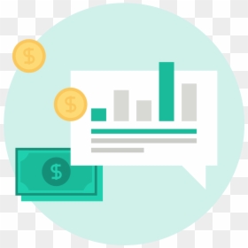 A Bar Graph Surrounded By Money - Circle, HD Png Download - bar chart png