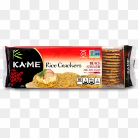 Kame - Rice Crackers - Non Gmo - Gluten Free - - 3 - Kame Black Sesame Rice Crackers, HD Png Download - gmo free png