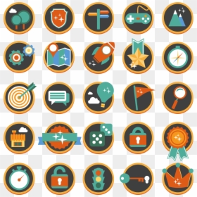 Flat Gamification Icons The Icon Set Created 100% In - Icon For Ppt, HD Png Download - facebook icon png 32x32