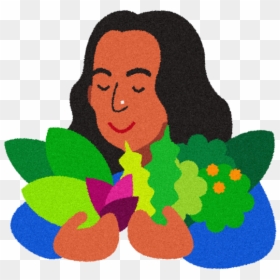 Illustrated Woman Smelling Fresh Leafy Greens - Illustration, HD Png Download - marcus smart png