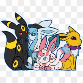 Eeveelution Group - Cartoon, HD Png Download - eeveelutions png