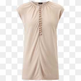 Joseph, Button Top Crepe Jersey, In Oyster - Blouse, HD Png Download - grey button png