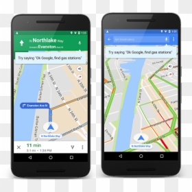 Maps Voice Commands1 - Google Maps Mobile Screen, HD Png Download - google voice icon png