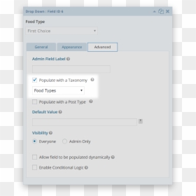 Populate With A Taxonomy - Custom Values Dropdown, HD Png Download - dropdown icon png