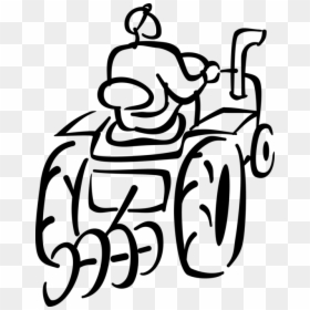 More In Same Style Group - Drawn Tractor Plowing Field, HD Png Download - tractor beam png
