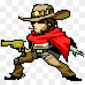 Overwatch Mccree Pixel Spray Clipart , Png Download - Overwatch Mccree Pixel Spray, Transparent Png - mercy cute spray png