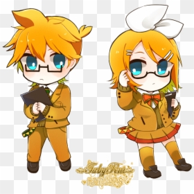 Rin And Len Chibi Wallpaper Rin Y Len Chibi Render - Kagamine Len Chibi Render, HD Png Download - rin kagamine png