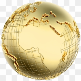 Gold World Globe Png, Transparent Png - world map png