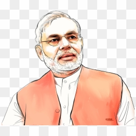 Narendra Modi Cartoon Sketch, HD Png Download - modi png