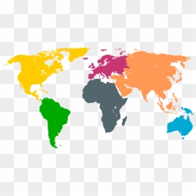 World Map Continents Svg, HD Png Download - world map png