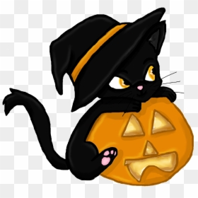 Cartoon Halloween Black Cats, HD Png Download - halloween png