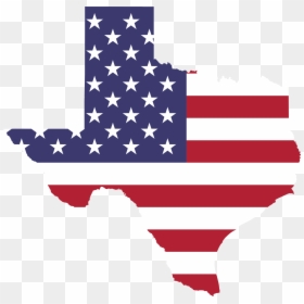 Texas With American Flag, HD Png Download - usa flag png