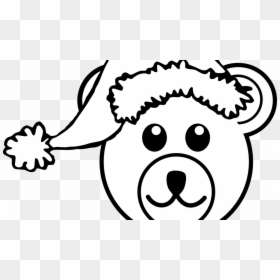 Bear Bear Head Clipart Black And White, HD Png Download - christmas hat png