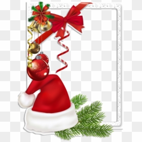 Christmas Frame With Santa, HD Png Download - christmas hat png