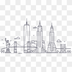New York Skyline Line, HD Png Download - city png
