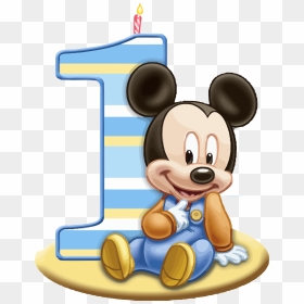 Happy 1st Birthday Boy Mickey Mouse, HD Png Download - baby png