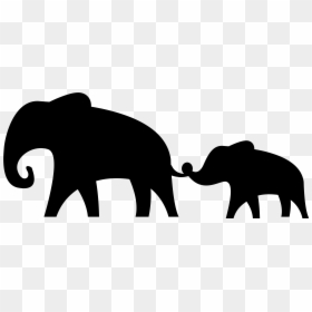 Elephant African Animal Silhouette, HD Png Download - baby png