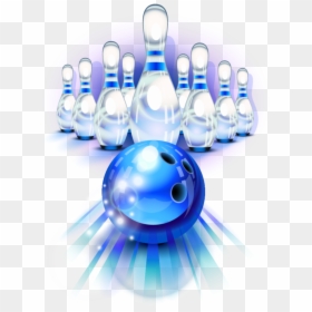 Blue Bowling Ball And Pins, HD Png Download - bowling ball png