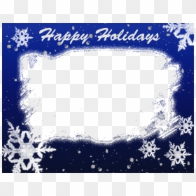 Blue Christmas Frames Png, Transparent Png - snowflake border png