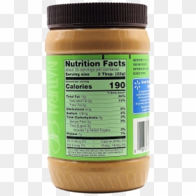 Great Value Natural Creamy Peanut Butter Nutrition, HD Png Download - peanut butter png