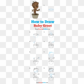 Groot Easy Drawing, HD Png Download - baby groot png