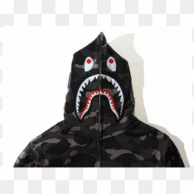 Black Camo Bape Shark Hoodie, HD Png Download - bape logo png