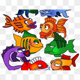 School Of Fish Cartoon, HD Png Download - school of fish png