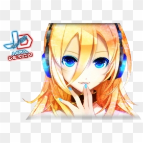 Anime Girl Headphones Png, Transparent Png - anime mouth png