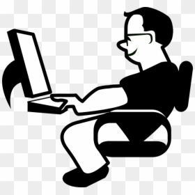 People Using Computer Drawing, HD Png Download - computer clipart png