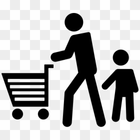 Father On Shopping With His Son - Man Shopping Cart Icon Png, Transparent Png - son png