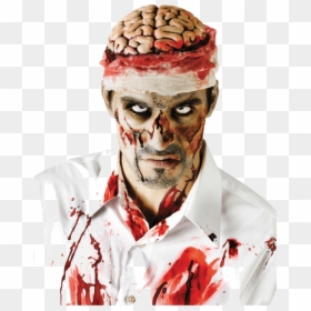 Bloody Brain - Zombie With Brain Out, HD Png Download - bloody brain png