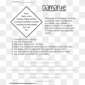 Hyperbole Poems Examples Middle Grades The Best - Diamond Poem On School, HD Png Download - grades png