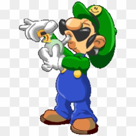 Mario Smoking For All Your Transparent Luigi - Luigi Smoking Weed, HD Png Download - paper luigi png