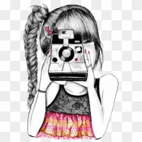 Girl Cartoon With Camera, HD Png Download - muñequitas png