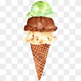 Ice Cream In Watercolor - Ice Cream Watercolor Png, Transparent Png - brushes texturas tumblr png
