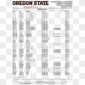 Pac 12 Highlights - Oregon State Baseball 2018 Schedule, HD Png Download - oregon state outline png
