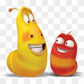 Larva Red Y Yellow Sonriendo El Uno Al Otro - Larva Dibujos Animados, HD Png Download - emojis de whatsapp uno por uno png