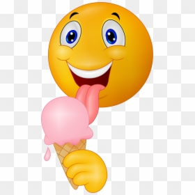 Ice Cream Cone Emoji 181 Decal - Cartoon Licking Ice Cream, HD Png Download - ice emoji png