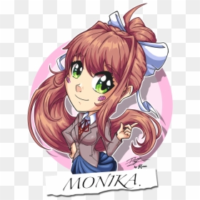 Doki Doki Icon - Cartoon, HD Png Download - monika.png doki doki